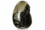 Septarian Dragon Egg Geode - Black Crystals #172801-2